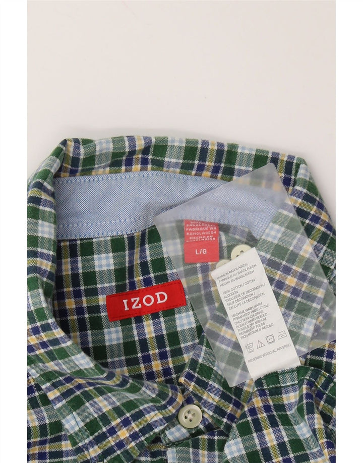 IZOD muška košulja velikih zelenih kariranih pamuka