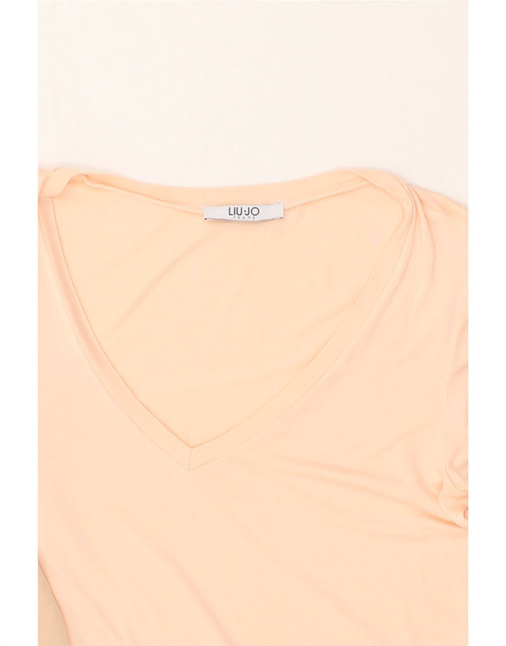 LIU JO Womens T-Shirt Top UK 12 Medium Beige Viscose Vintage Liu Jo and Second-Hand Liu Jo from Messina Hembry 