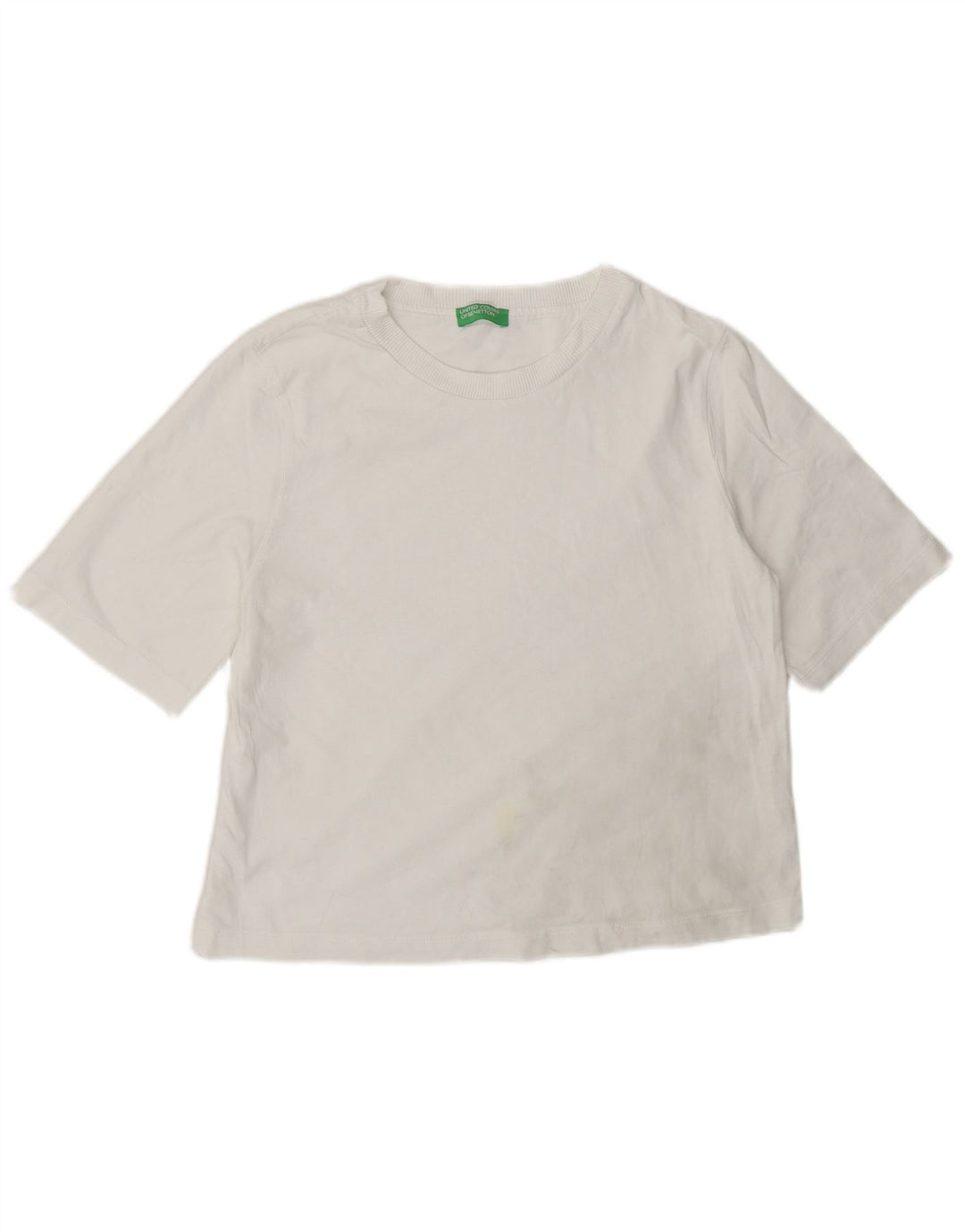 Benetton ženska majica kratkih rukava UK 14 Srednje bijeli pamuk