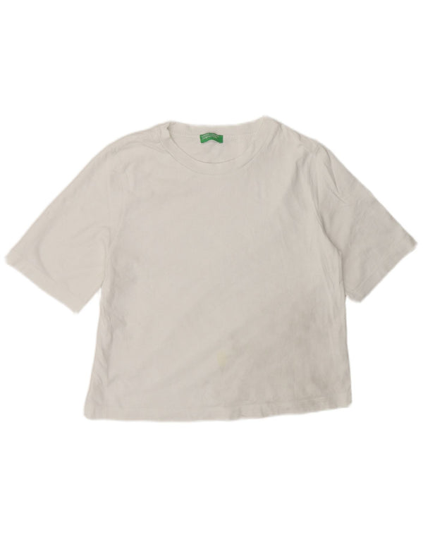 Benetton ženska majica kratkih rukava UK 14 Srednje bijeli pamuk