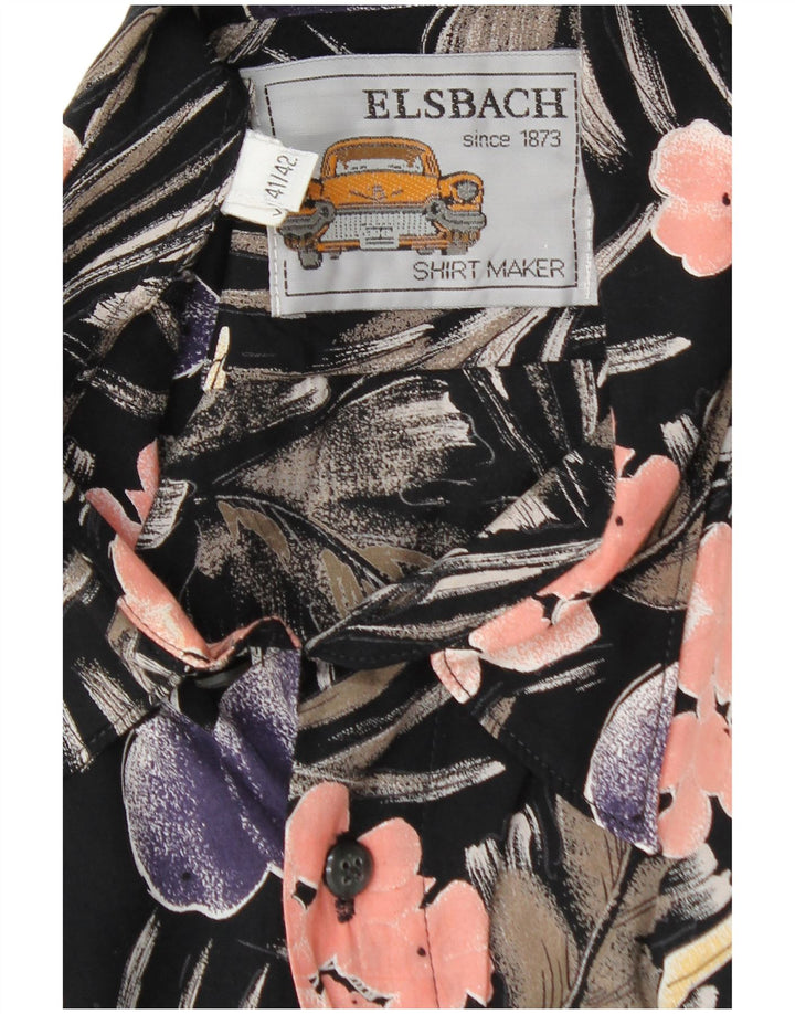 ELSBACH Muška pulover majica veličine 41/42 velika crna cvjetna viskoza