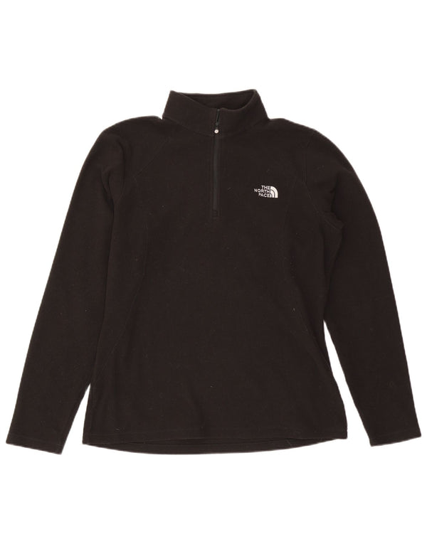 The North Face Womens Zip Neck Fleece Jumper UK 16 Large Black Polyester