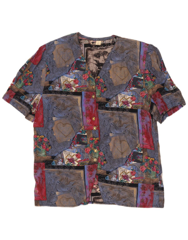 Vintage ženska košulja bluza UK 16 Veliki raznobojni patchwork