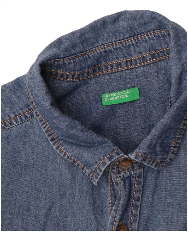 BENETTON Denim majica za dječake 14-15 godina plava