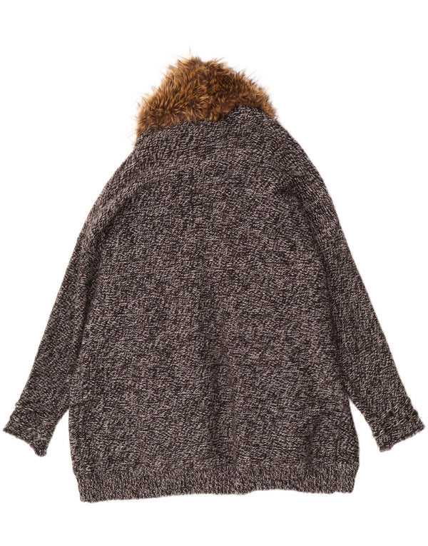 Guess ženski prekomjerni dugi kardigan pulover UK 10 Small Grey Flected