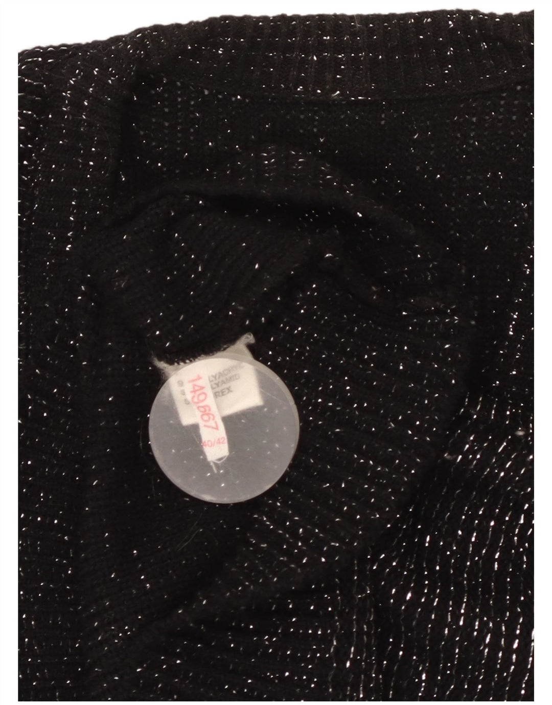 VINTAGE ženski prsluk bez rukava EU 40/42 srednje crni flekasti akril