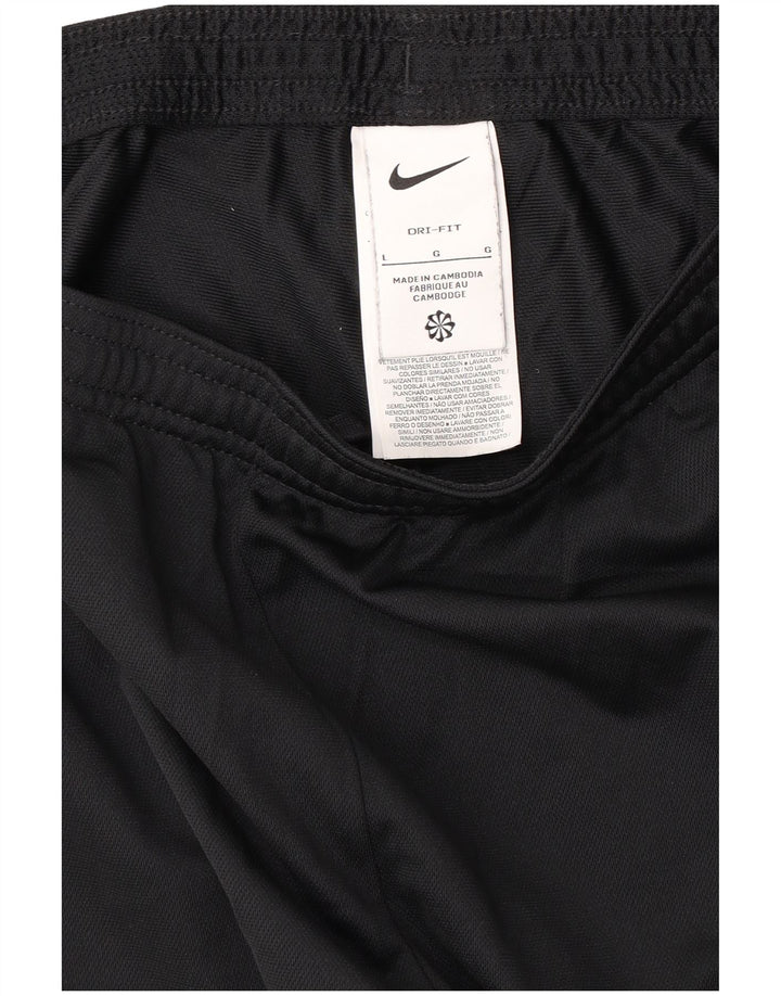 NIKE Ženske Dri Fit Trenirke Hlače UK 14 Veliki crni poliester