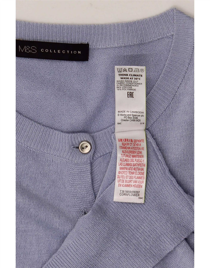 Marks & Spencer ženski kardigan pulover UK 14 Velika plava viskoza
