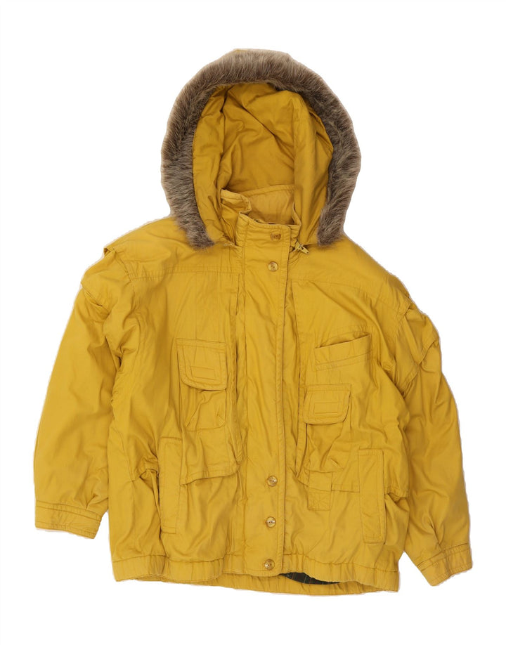 C & A Womens Hooded Windbreaker Jacket UK 12 Medium Yellow Cotton Vintage C & A and Second-Hand C & A from Messina Hembry 