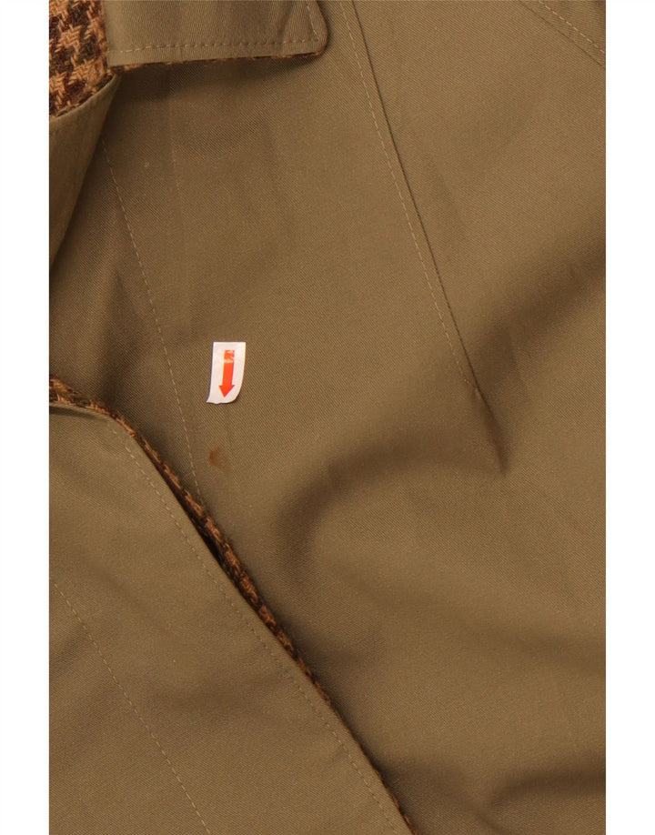 Vintage ženski reverzibilni gornji kaput UK 14 srednje smeđe ptičje zube