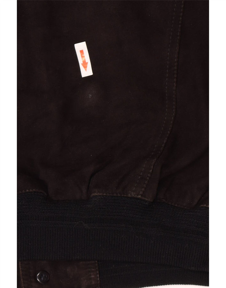 Vintage muška bomber jakna od brušene kože IT 48 srednje crne kože