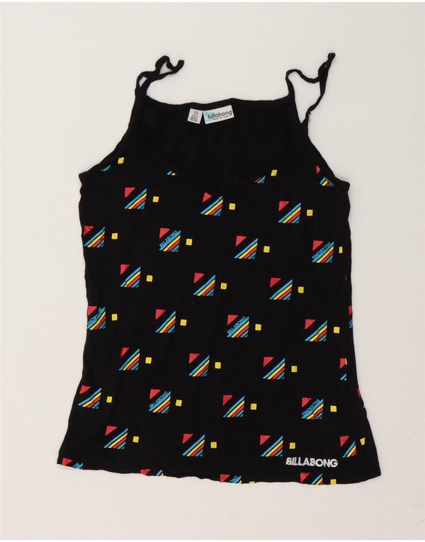 Billabong Ženski Graphic Cami Top UK 10 Small Black Geometric Modal