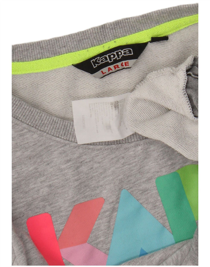 Kappa ženski džemper s grafičkim motivima UK 14 Veliki sivi pamuk