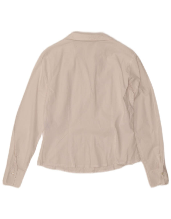 NARACAMICIE Ženska smoking košulja UK 12 Srednje bijeli pamuk