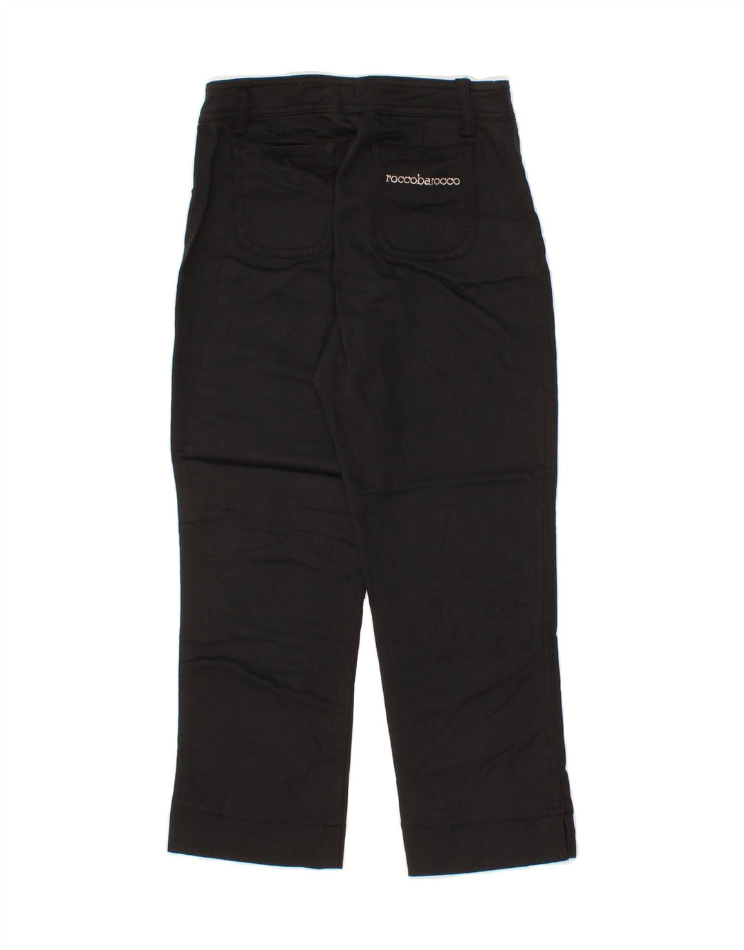 ROCCOBAROCCO Womens Straight Capri Trousers IT 42 Medium W28 L21 Black Vintage Roccobarocco and Second-Hand Roccobarocco from Messina Hembry 