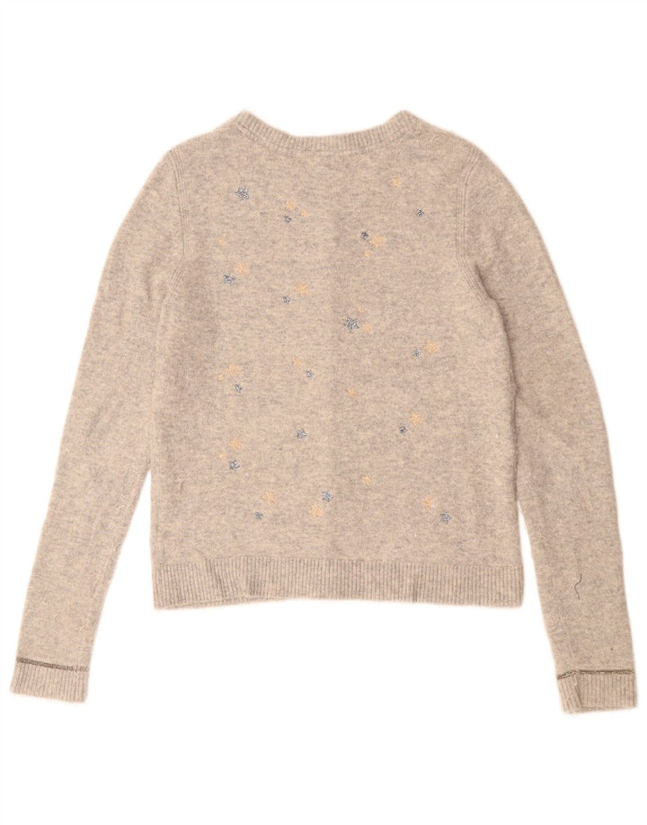 WHITE STUFF Ženski džemper s apstraktnim uzorkom UK 10 Mali sivi