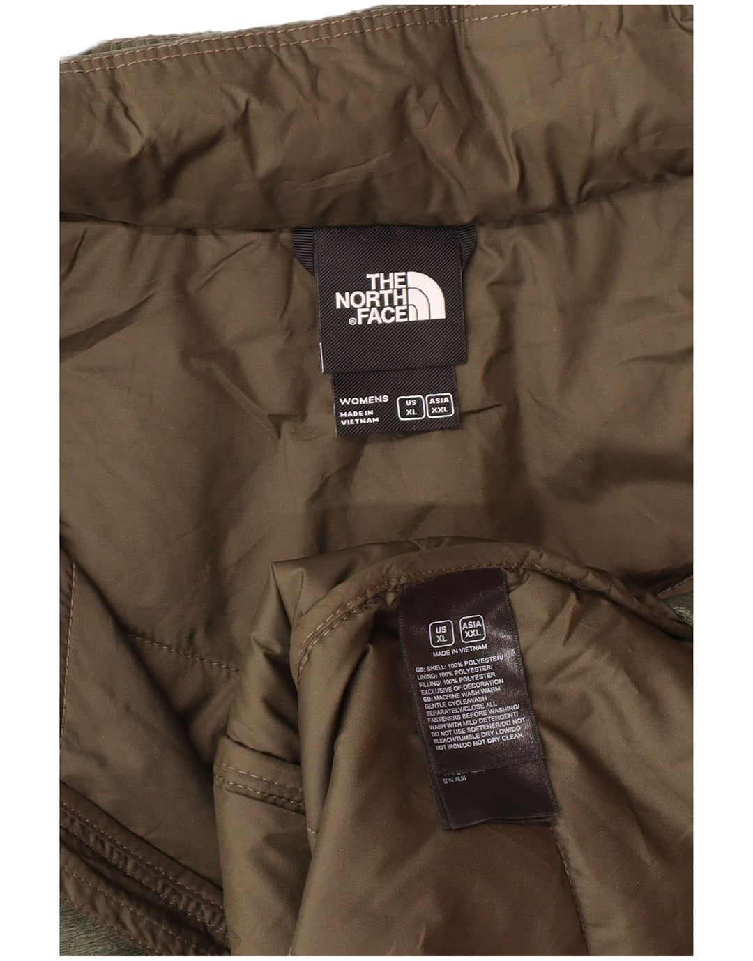 The North Face ženski podstavljeni kaput s kapuljačom UK 18 XL kaki poliesterski moderni
