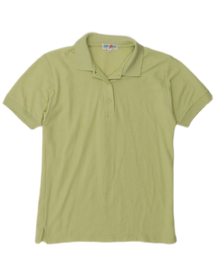 BALLOON Womens Polo Shirt UK 14 Medium Green Cotton