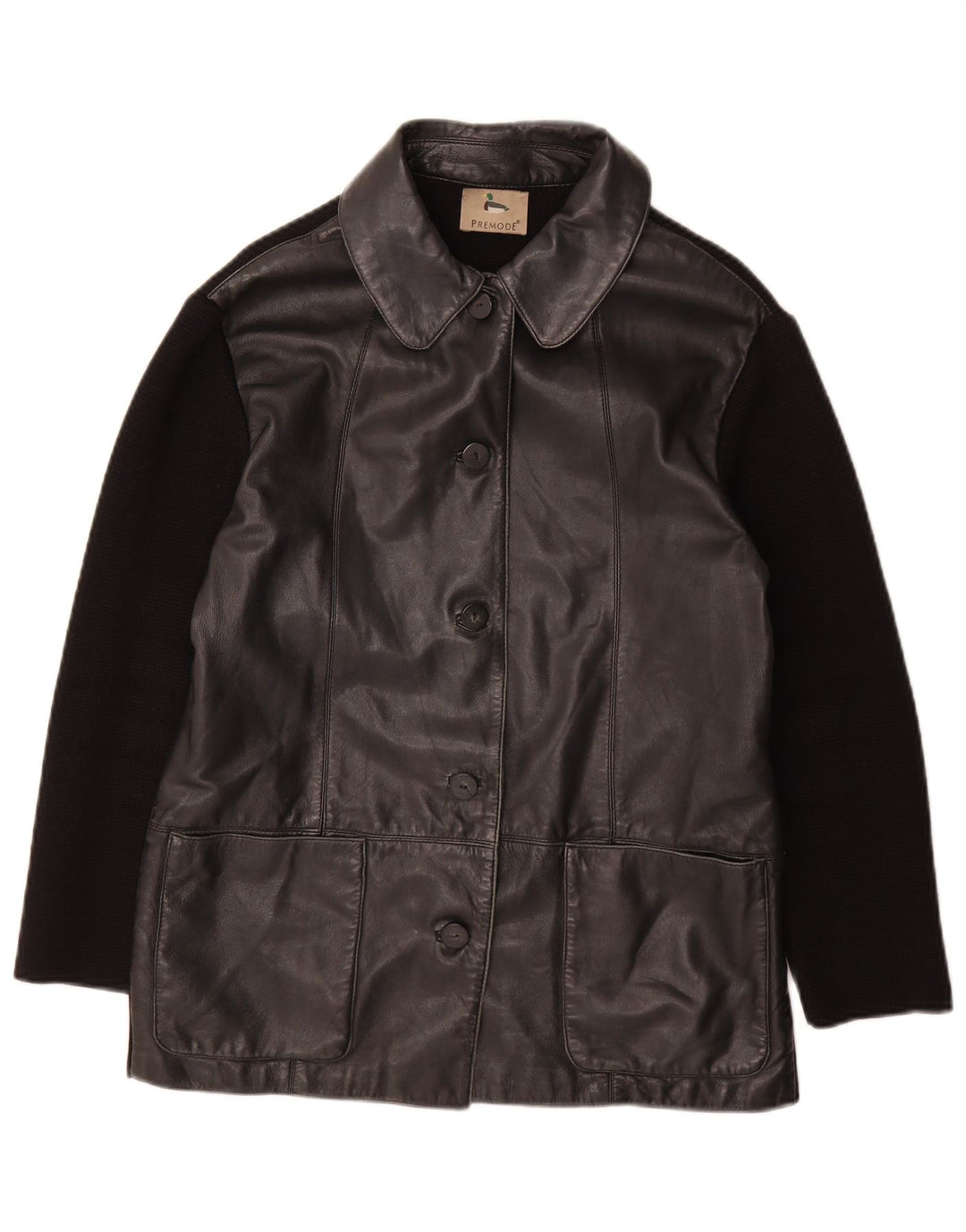 Premode ženska kožna jakna UK 12 srednje crna koža