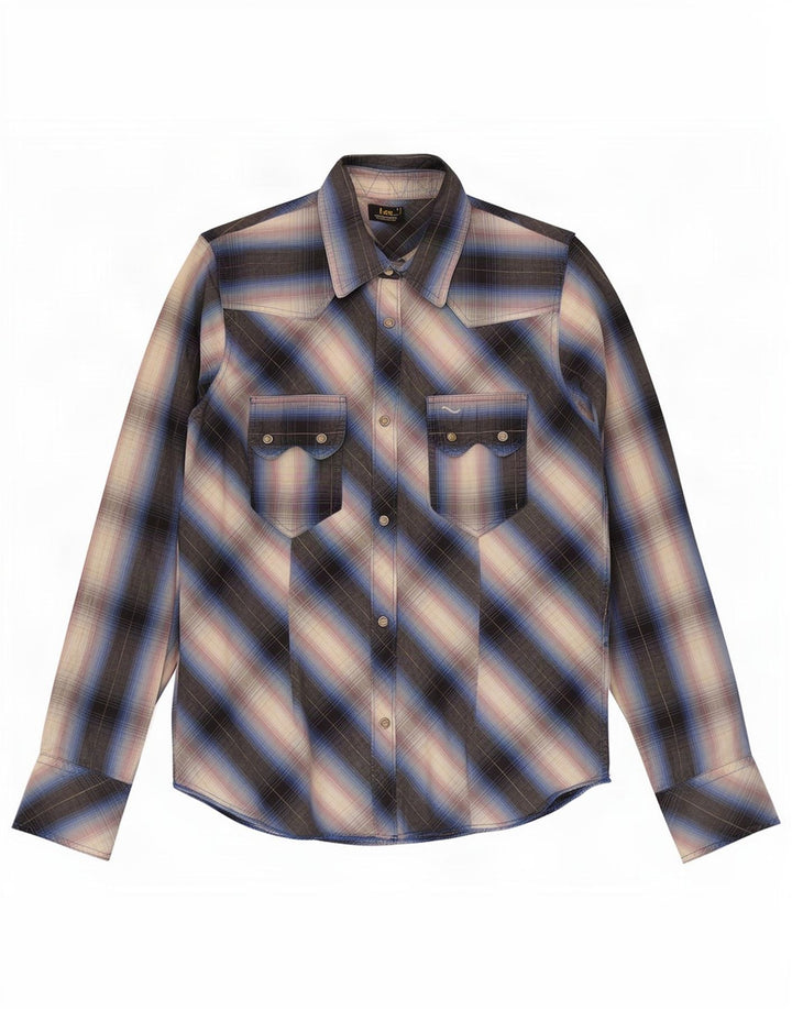 Lee Ženska košulja UK 14 Large Blue Plaid