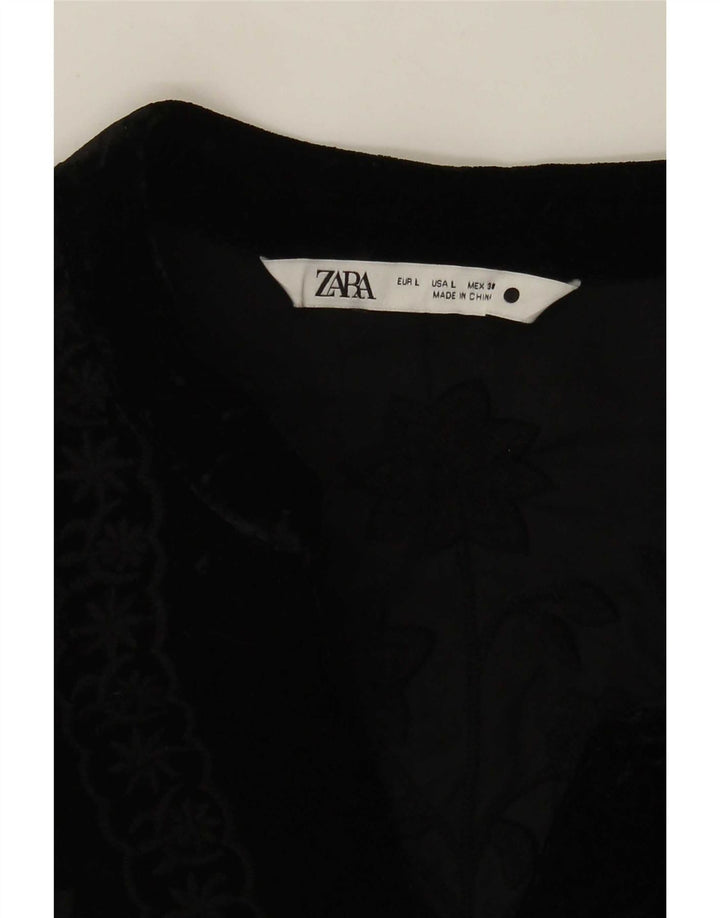 Zara ženska bomber jakna UK 16 velika crna cvjetna