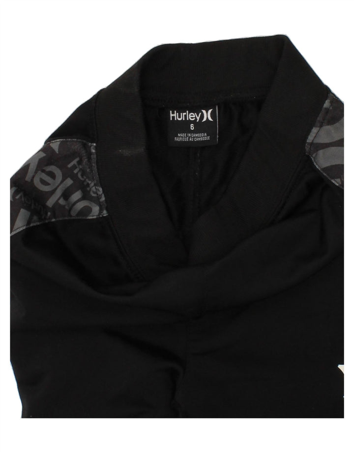 HURLEY Boys Graphic Tracksuit Trousers Joggers 5-6 Years Black Polyester Vintage Hurley and Second-Hand Hurley from Messina Hembry 