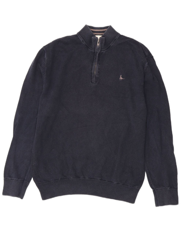 Jack Wills muški džemper s izrezom s patentnim zatvaračem XL tamnoplavi pamuk