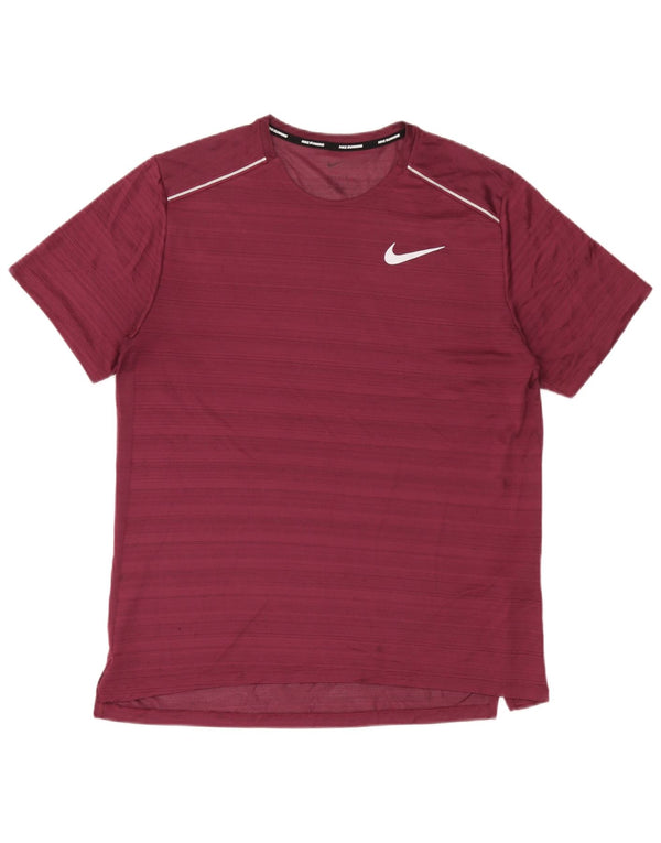 Nike Dri Fit majica kratkih rukava Veliki bordo prugasti poliester