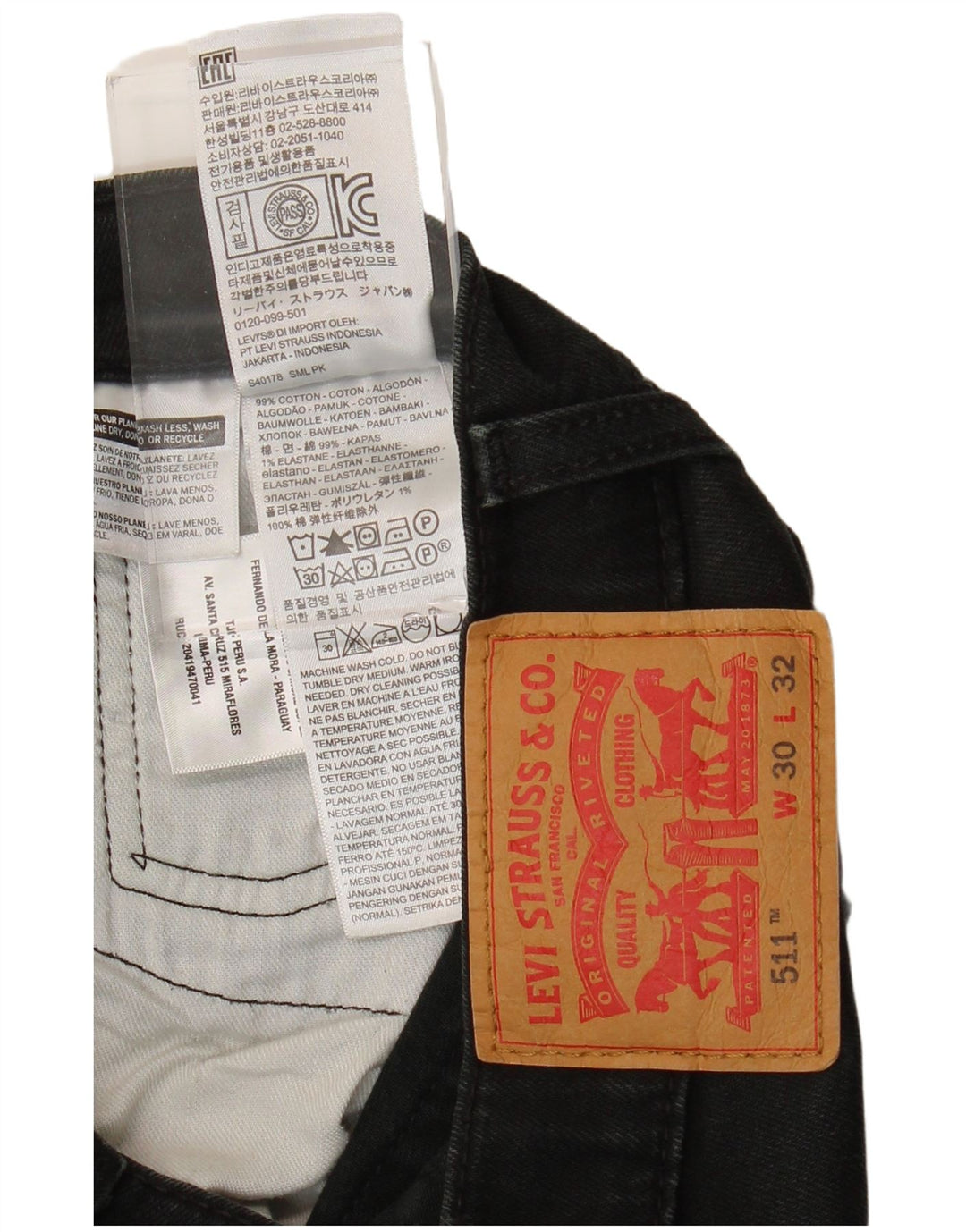 Levi's muške 511 uske traperice W30 L29 crni pamuk