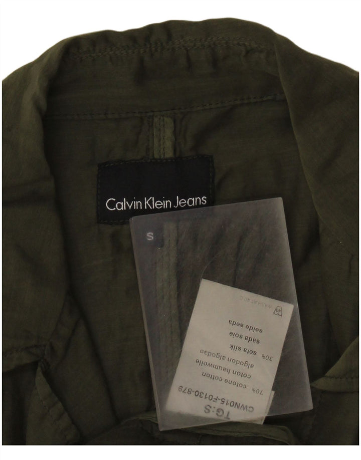Calvin Klein Jeans ženski sako sa 2 gumba UK 10 Mali zeleni pamuk