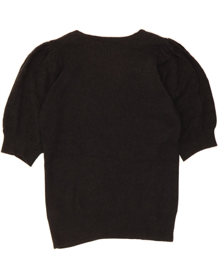 MARKS & SPENCER Womens V-Neck Jumper Sweater UK 14 Medium Grey Vintage Marks & Spencer and Second-Hand Marks & Spencer from Messina Hembry 