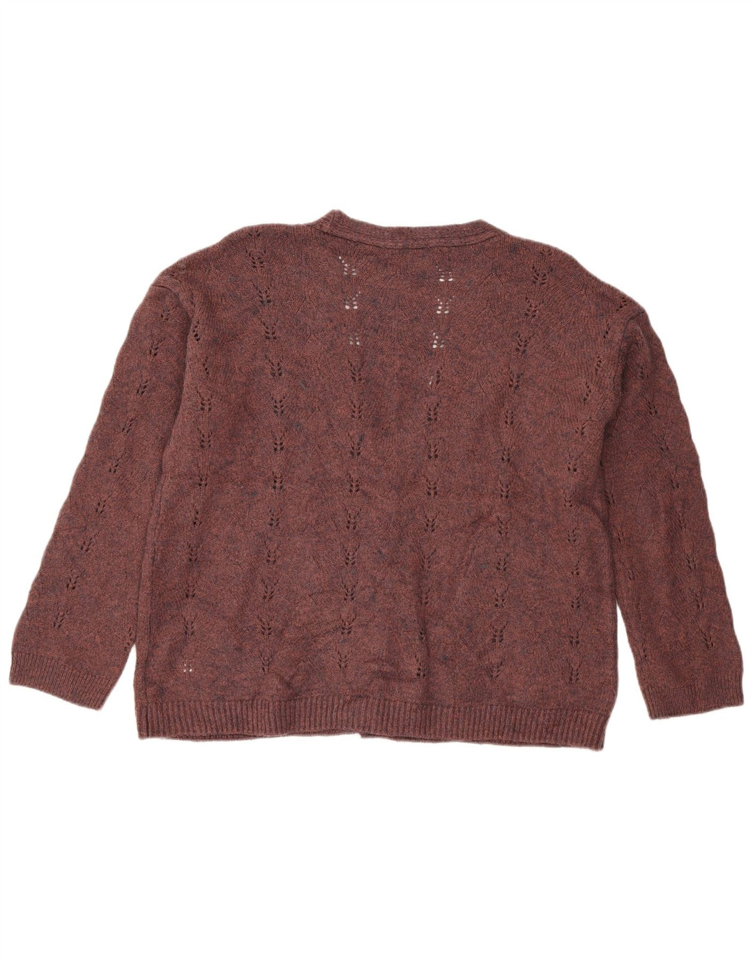 Bijeli ženski džemper slobodnog kroja UK 14 Srednje kestenjasti akril