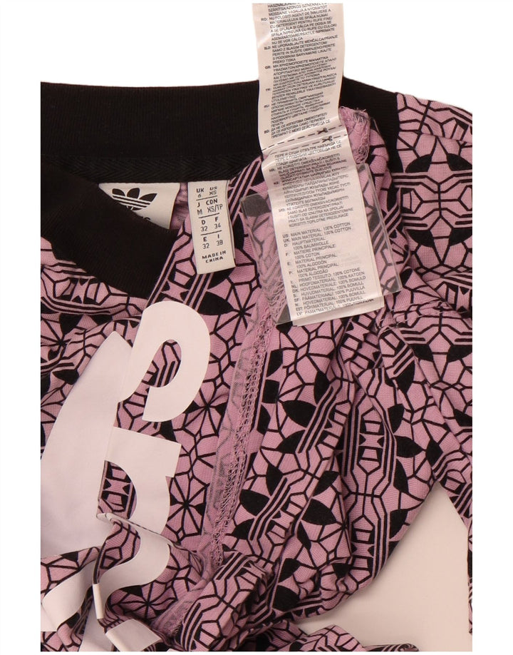 ADIDAS ženska prekomjerna majica kratkih rukava s grafičkim motivima UK 6 XS Ljubičasti pamuk