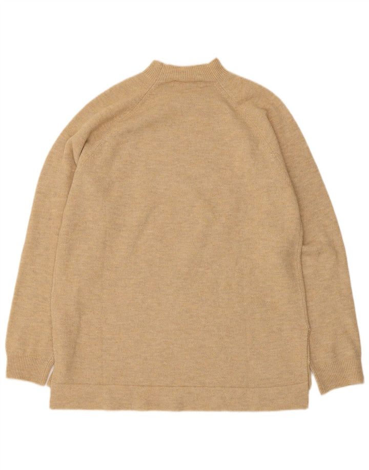 Indi & Cold ženski prekomjerni džemper s kornjačastim ovratnikom UK 10 Small Beige