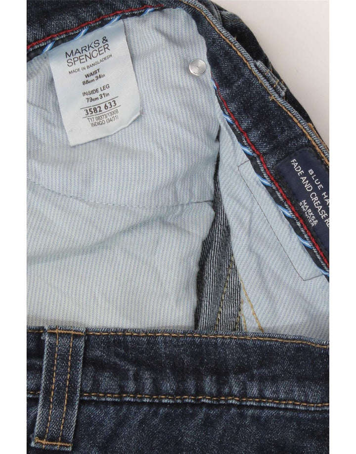 Marks & Spencer muške ravne traperice Blue Harbor W34 L31 plavi pamuk
