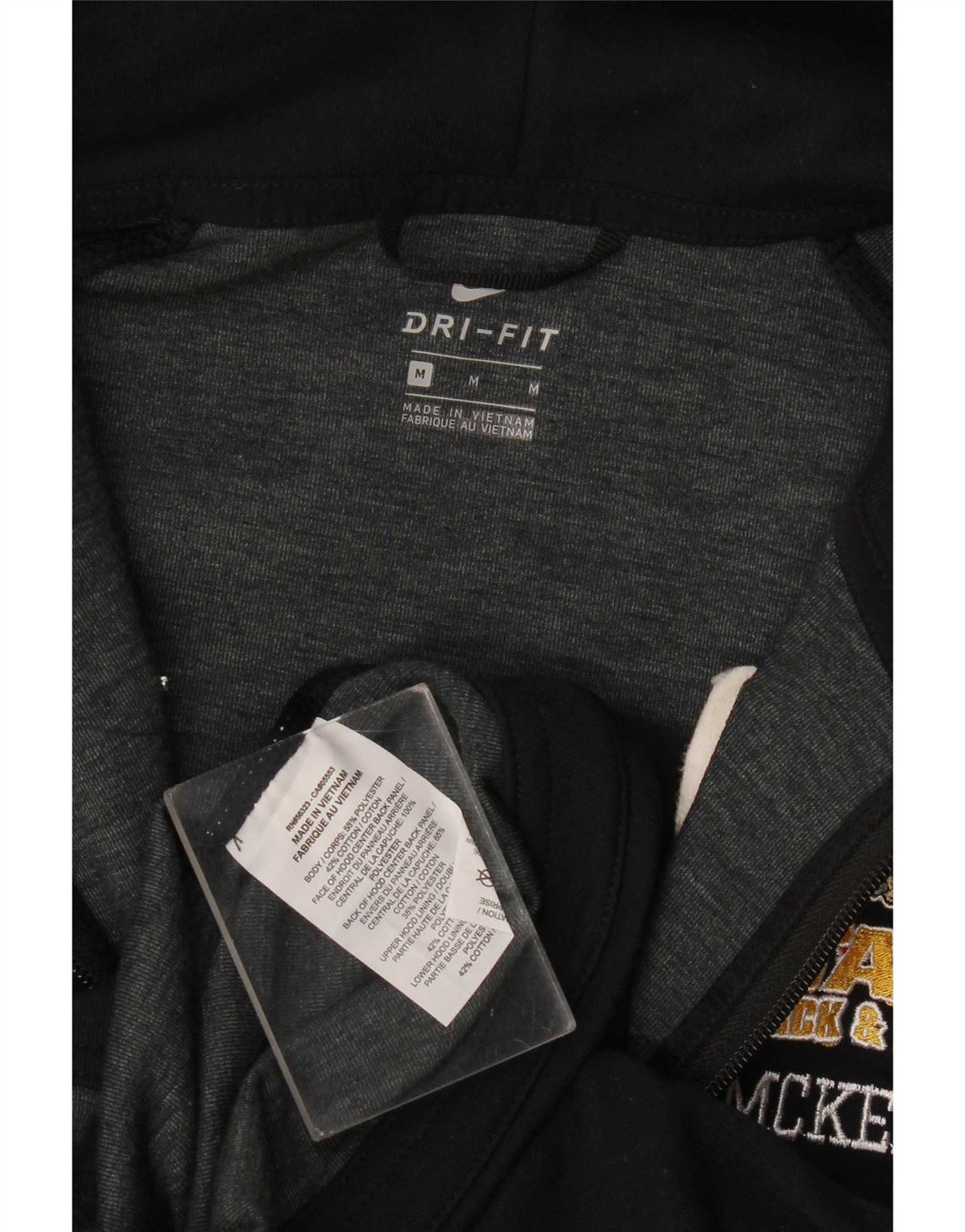 Nike Ženski Dri Fit Graphic Zip pulover s kapuljačom UK 12 srednje crni poliester