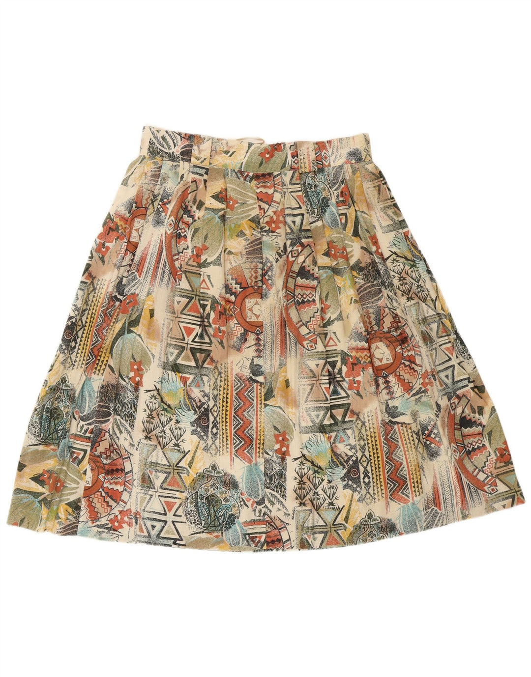 VINTAGE ženska plisirana suknja UK 16 velika W32 višebojna geometrijska