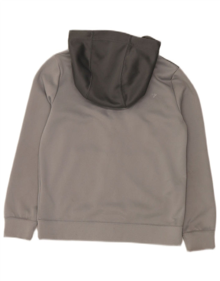 Nike pulover s kapuljačom s patentnim zatvaračem za dječake 10-11 godina, srednje sivi poliester