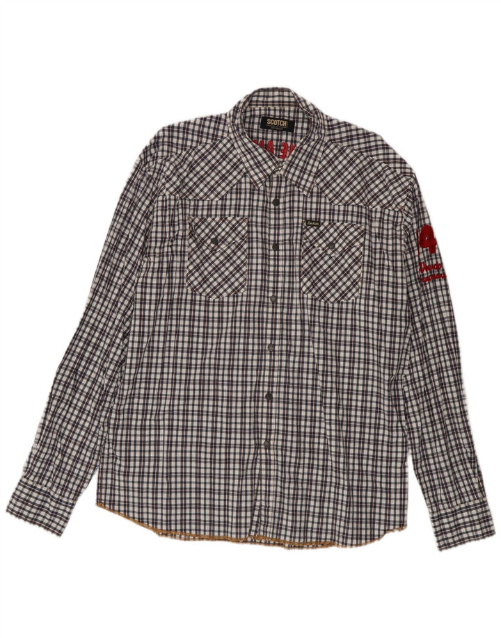 Scotch & Soda muška majica s grafičkim motivima 2XL pamuk u crnom karu