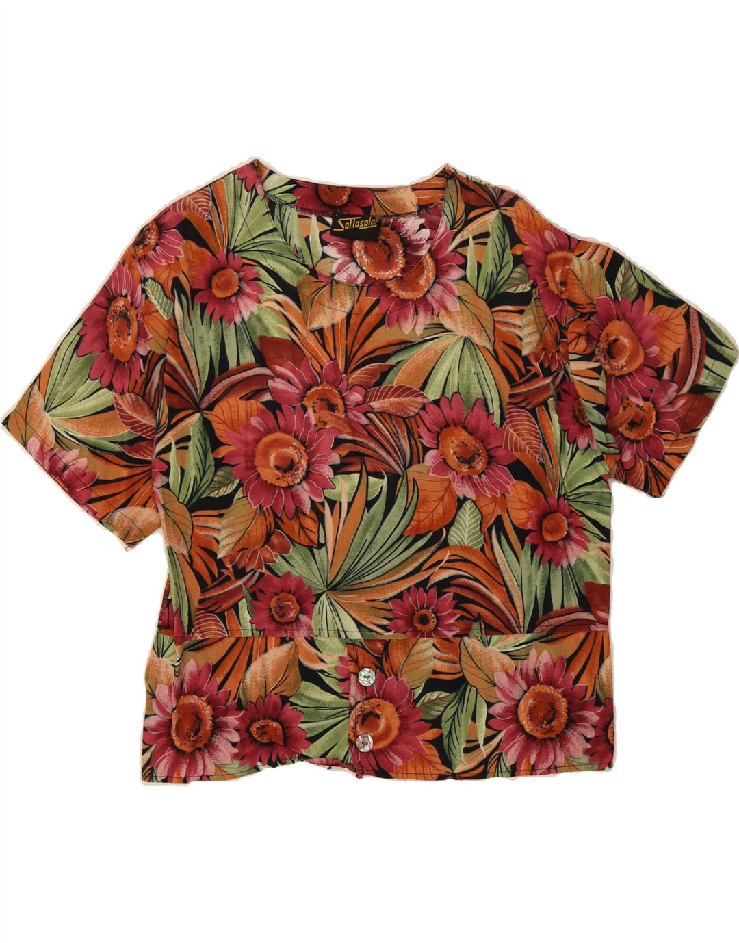VINTAGE Womens Blouse Top UK 16 Large Multicoloured Floral Vintage Vintage and Second-Hand Vintage from Messina Hembry 