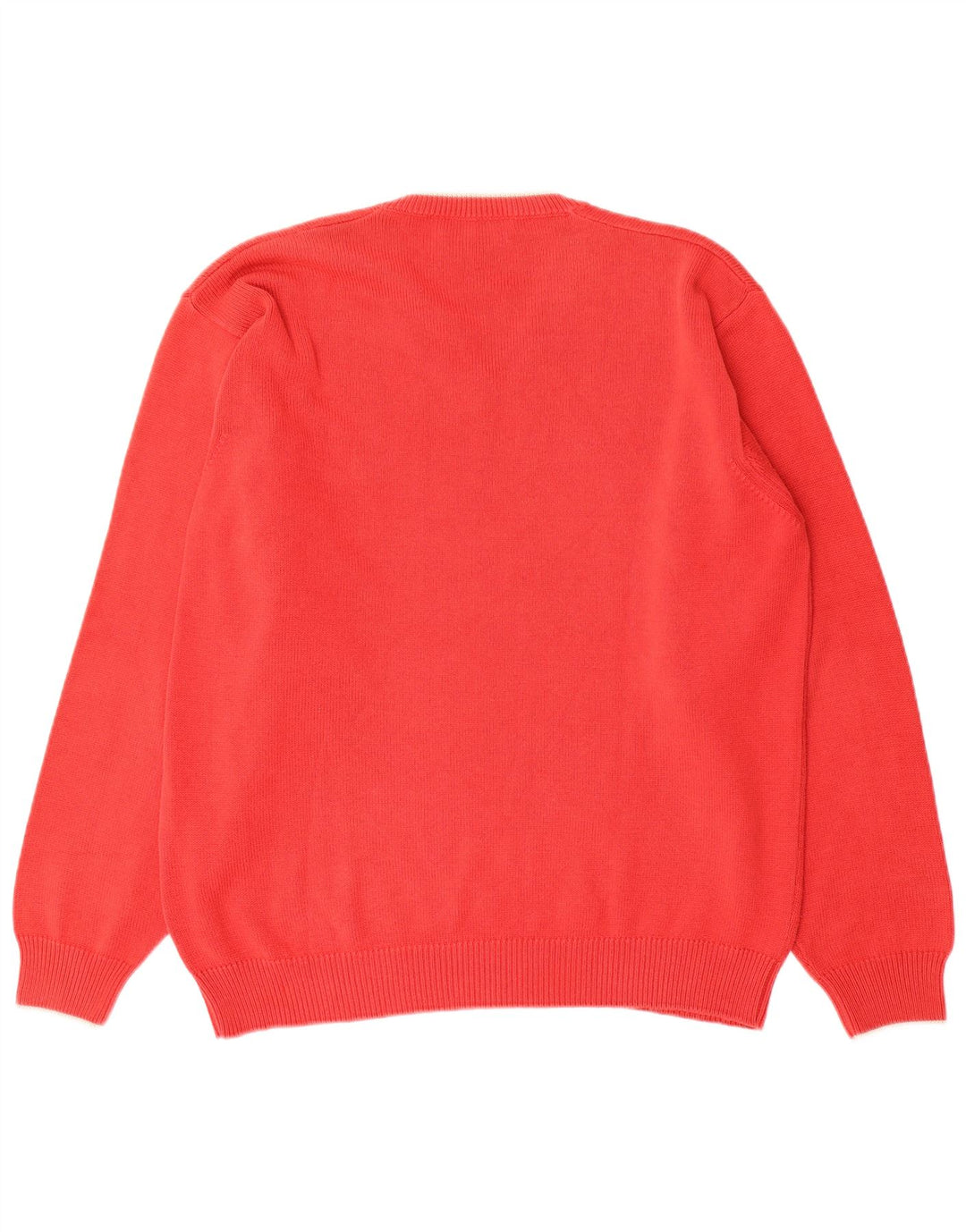 FRED PERRY Muški džemper s V-izrezom Srednje crveni pamuk