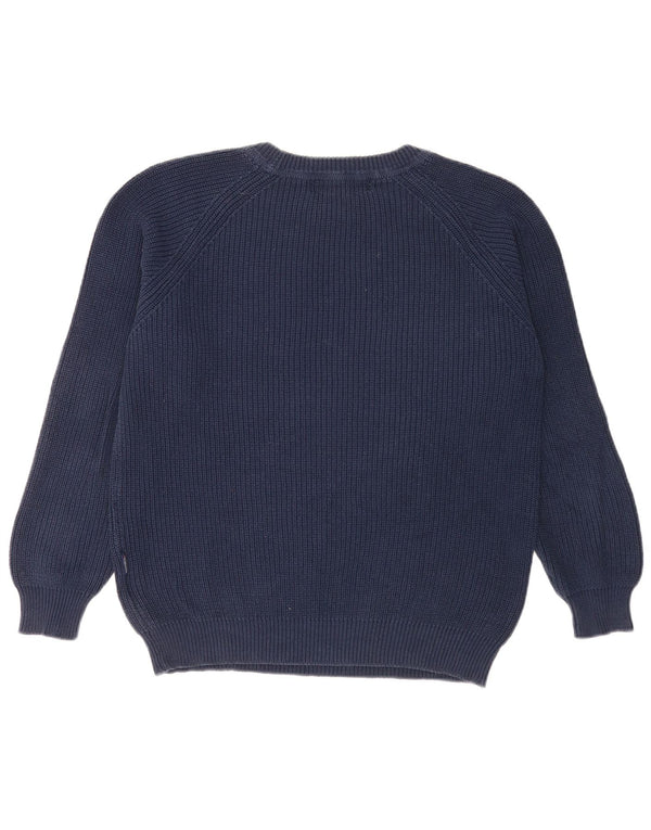 Vintage muški džemper s brodskim izrezom 2XL tamnoplavi pamuk