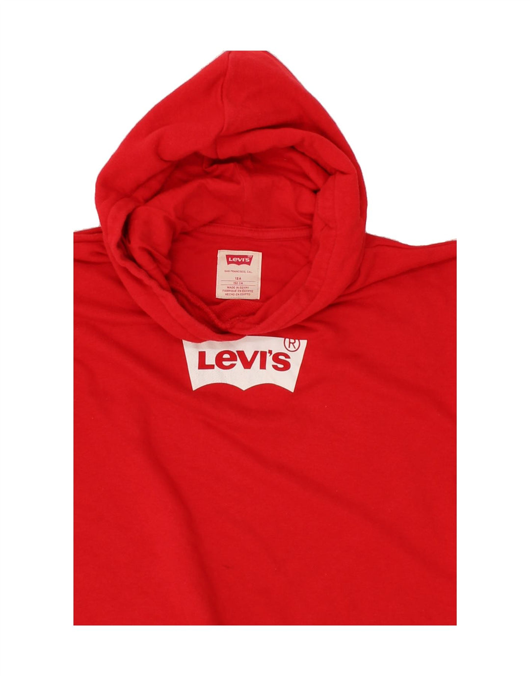 LEVI'S Boys Graphic Hoodie Jumper 11-12 Years Red Vintage Levi's and Second-Hand Levi's from Messina Hembry 