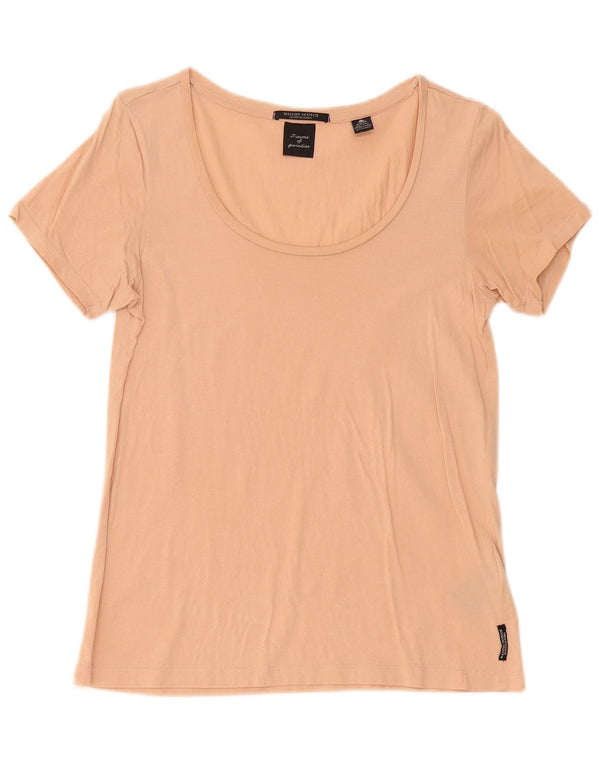 Maison Scotch ženska majica kratkih rukava UK 10 Mala, bež pamuk