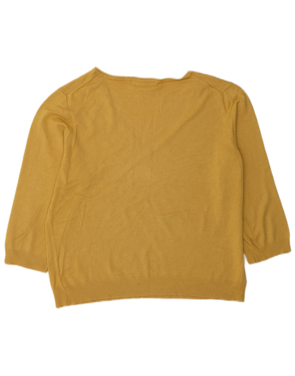 Marks & Spencer ženski džemper s V-izrezom 3/4 rukava UK 20 2XL žuta