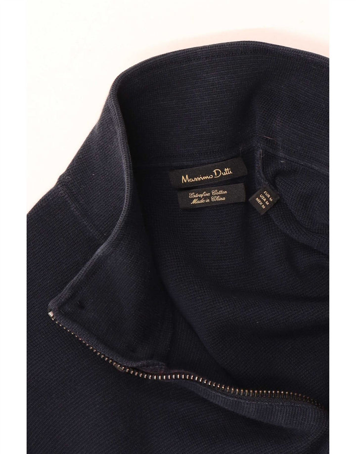 Massimo Dutti muški kardigan pulover srednje tamnoplave boje pamuka