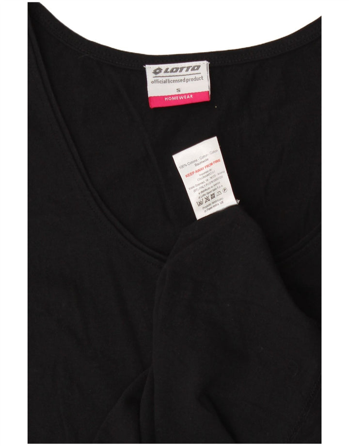 LOTTO Womens Vest Top UK 10 Small Black Cotton Vintage Lotto and Second-Hand Lotto from Messina Hembry 