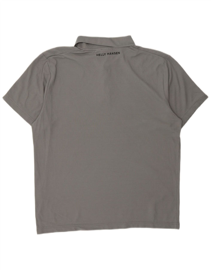 HELLY HANSEN Mens Polo Shirt XL Grey Polyester