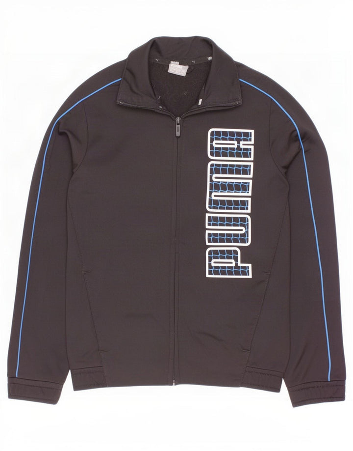 Puma Boys Graphic Trenirka Gornja jakna 7-8 godina crni poliester