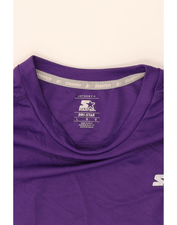 STARTER Boys T-Shirt Top 13-14 Years Large Purple Polyester Vintage Starter and Second-Hand Starter from Messina Hembry 